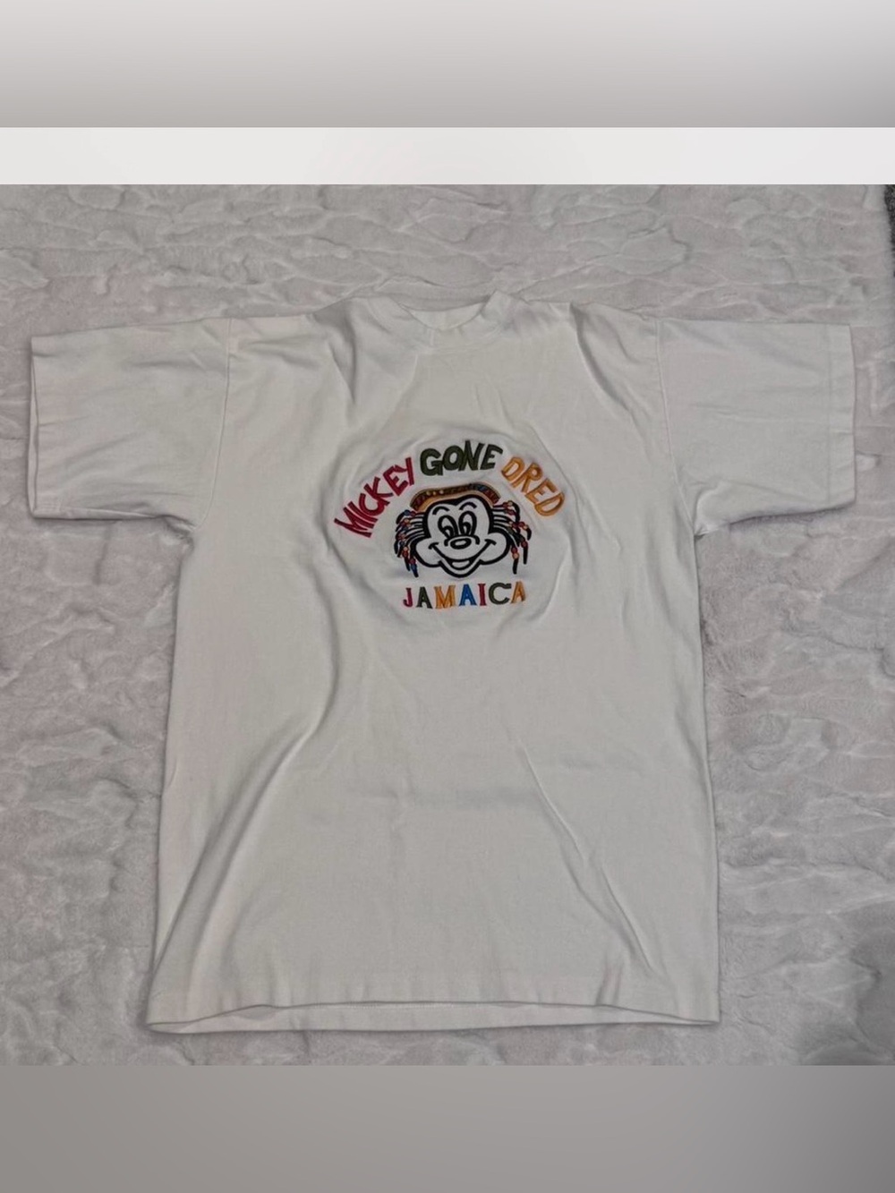 Vintage Embroidered Mickey Gone Dred Jamaica tee